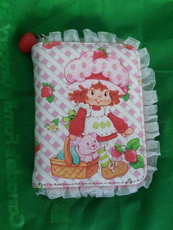 Strawberry Shortcake Accessories - 🍓Strawberry Shortcake Wallet With Frills And Strawberry Charm Zipper 🍓